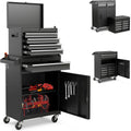 5-Drawer Rolling Tool Chest, Tool Storage Box, Removable Tool Cabinet, Sliding Metal Organizer W/Lockable Drawers (Classic Black)