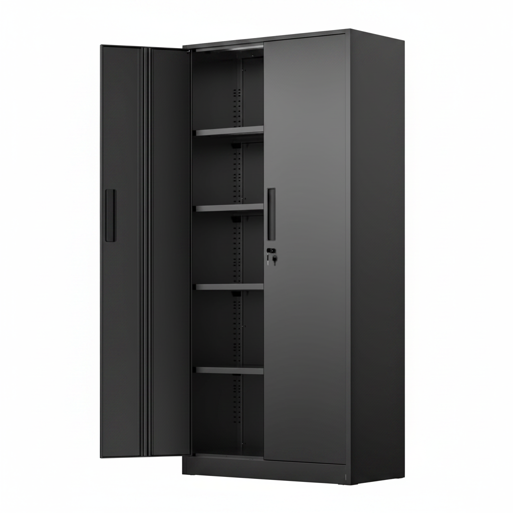 72” Metal Storage Cabinet, Garage Cabinets and Storage System with Doors and Shelves, Tall Lockable Tool Cabinet for Garage, Office, Home (Black)