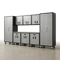 10-Piece Heavy Duty Steel Garage Cabinet System — Studio Shot