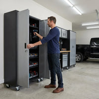 10-Piece Heavy Duty Steel Garage Cabinet System — Lifestyle