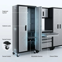 10-Piece Heavy Duty Steel Garage Cabinet System — How It Works